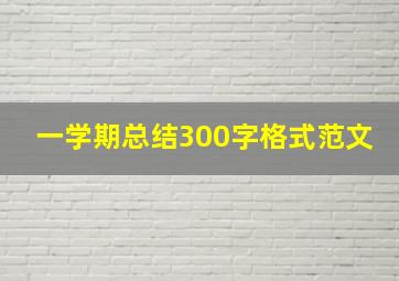 一学期总结300字格式范文