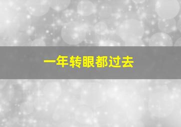 一年转眼都过去