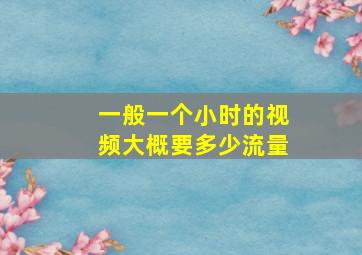 一般一个小时的视频大概要多少流量