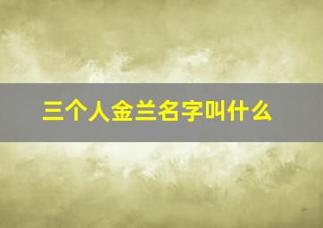 三个人金兰名字叫什么