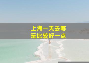 上海一天去哪玩比较好一点