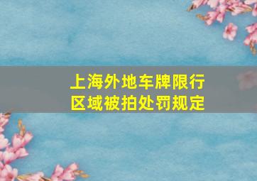 上海外地车牌限行区域被拍处罚规定