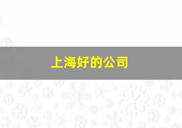 上海好的公司