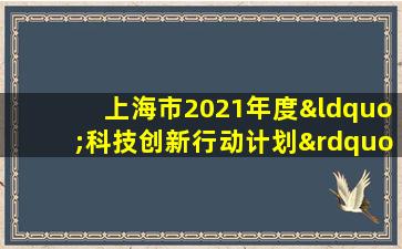 上海市2021年度“科技创新行动计划”自然科学基金项目