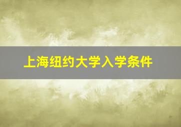 上海纽约大学入学条件