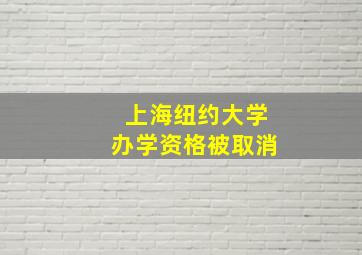 上海纽约大学办学资格被取消