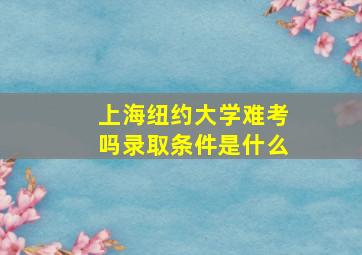 上海纽约大学难考吗录取条件是什么