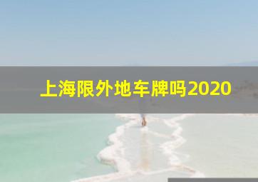 上海限外地车牌吗2020