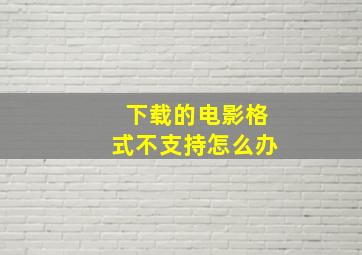 下载的电影格式不支持怎么办