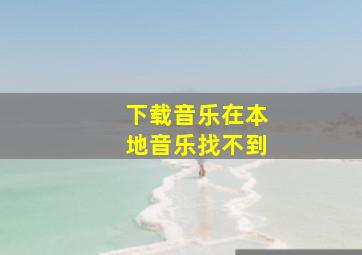 下载音乐在本地音乐找不到