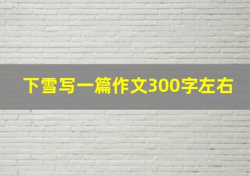 下雪写一篇作文300字左右