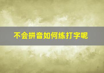 不会拼音如何练打字呢