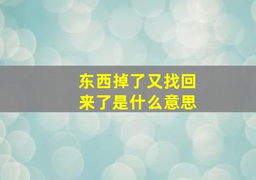 东西掉了又找回来了是什么意思