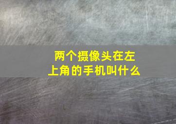 两个摄像头在左上角的手机叫什么