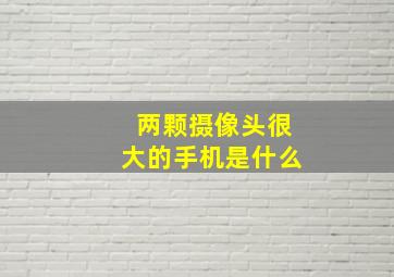 两颗摄像头很大的手机是什么