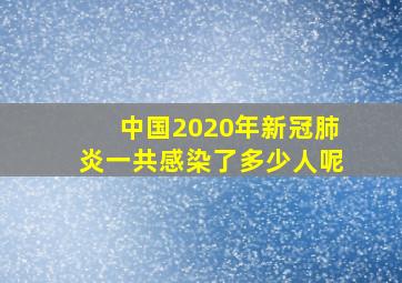 中国2020年新冠肺炎一共感染了多少人呢