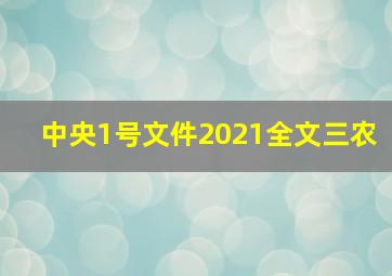 中央1号文件2021全文三农