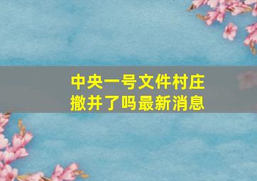 中央一号文件村庄撤并了吗最新消息