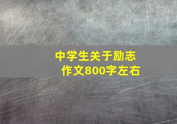 中学生关于励志作文800字左右