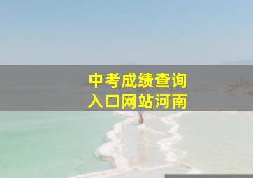 中考成绩查询入口网站河南