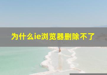 为什么ie浏览器删除不了