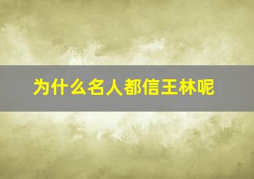 为什么名人都信王林呢