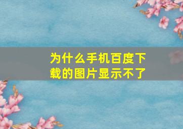 为什么手机百度下载的图片显示不了