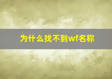 为什么找不到wf名称