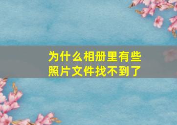 为什么相册里有些照片文件找不到了