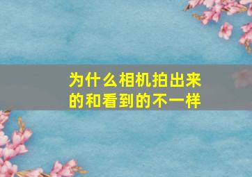 为什么相机拍出来的和看到的不一样