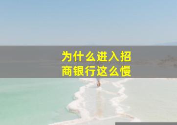 为什么进入招商银行这么慢