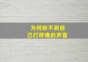 为何听不到自己打呼噜的声音