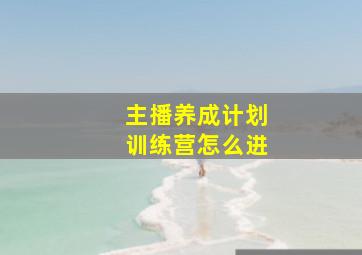 主播养成计划训练营怎么进