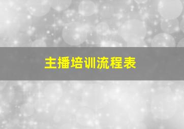 主播培训流程表