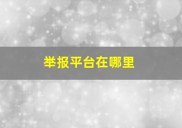 举报平台在哪里