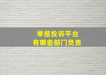 举报投诉平台有哪些部门负责