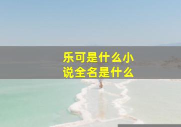 乐可是什么小说全名是什么