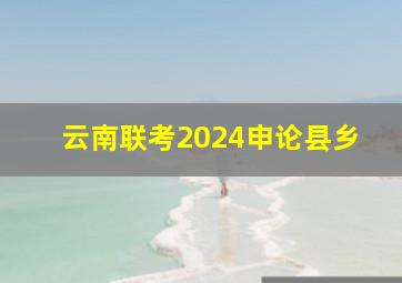 云南联考2024申论县乡