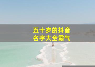 五十岁的抖音名字大全霸气