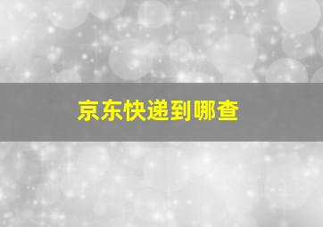 京东快递到哪查