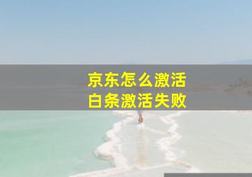 京东怎么激活白条激活失败