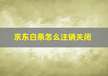 京东白条怎么注销关闭