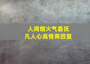 人间烟火气最抚凡人心高情商回复