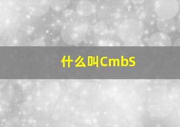 什么叫CmbS