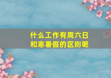 什么工作有周六日和寒暑假的区别呢