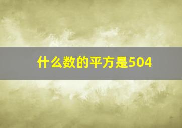 什么数的平方是504