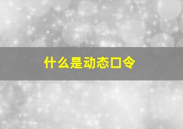 什么是动态口令