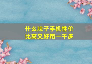 什么牌子手机性价比高又好用一千多