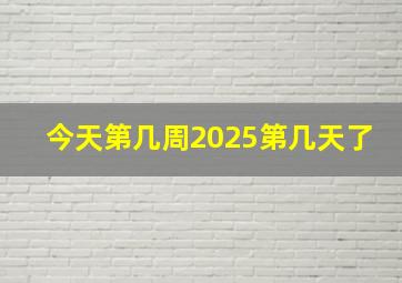 今天第几周2025第几天了