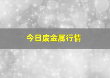 今日废金属行情